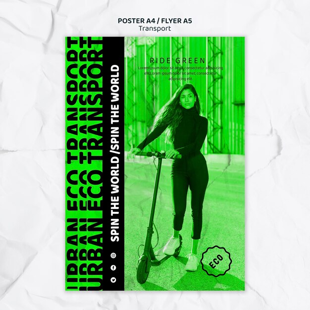 Plantilla de impresión de transporte ecológico