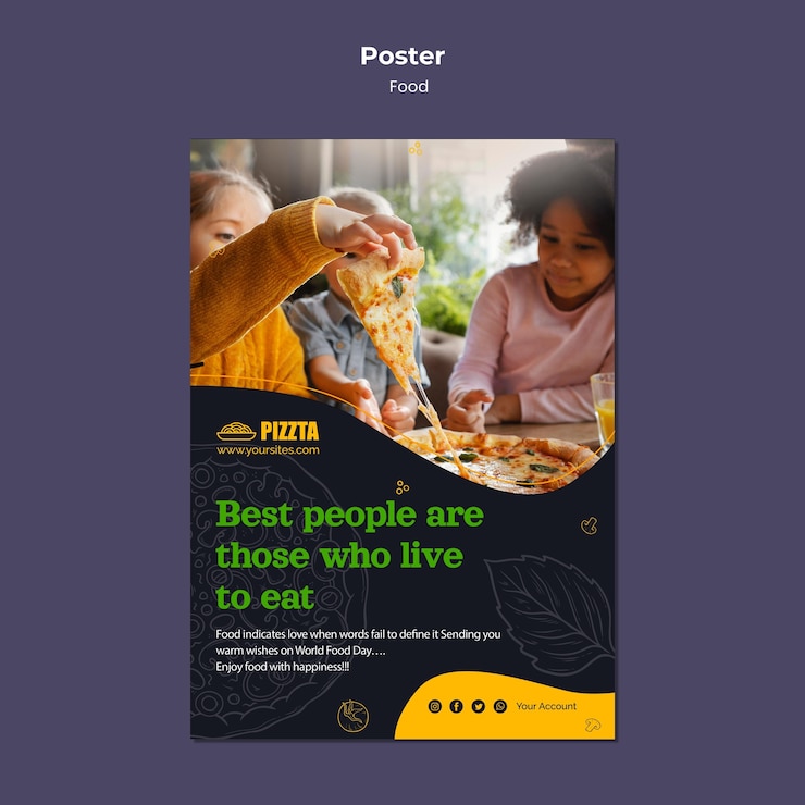 PSD gratuito plantilla de impresión vertical de buena comida