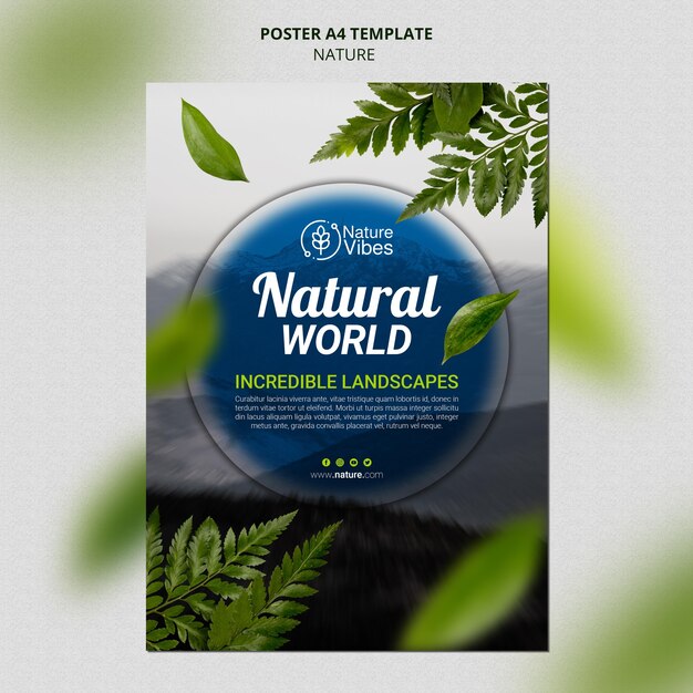 Plantilla de impresión vertical de naturaleza