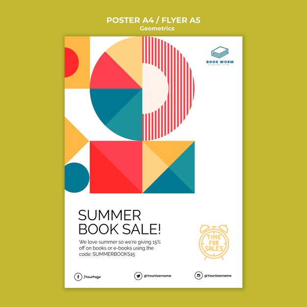 Plantilla de impresión vertical de salida de libros