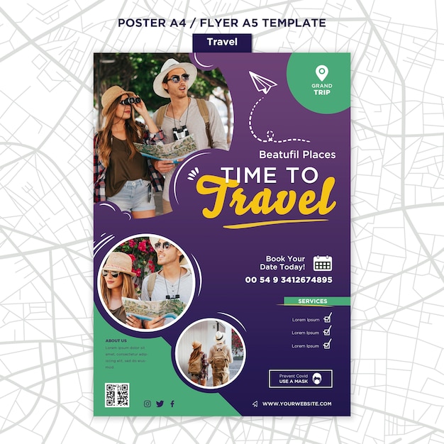 Plantilla de impresión de viaje con foto
