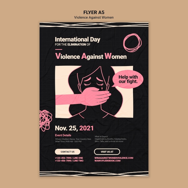 Plantilla para imprimir del día internacional para la eliminación de la violencia contra la mujer