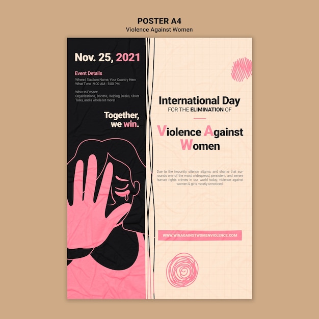 Plantilla para imprimir del día internacional para la eliminación de la violencia contra la mujer