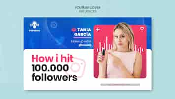 PSD gratuito plantilla de influencer de diseño plano