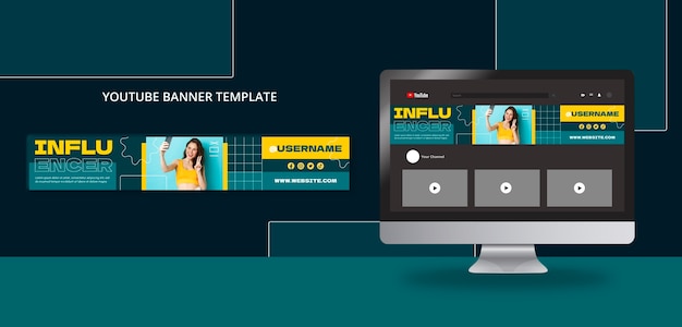 Plantilla de influencer de diseño plano