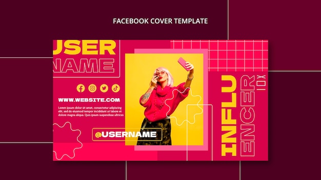PSD gratuito plantilla de influencer de diseño plano