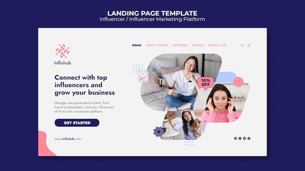 plantilla de influencer de diseño plano