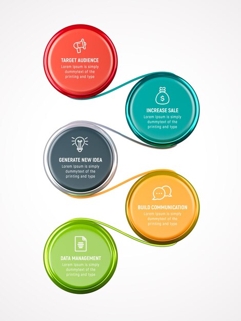 Plantilla de infografía empresarial 3d
