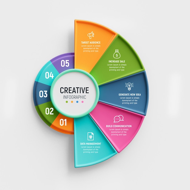 Plantilla de infografía empresarial de 5 pasos