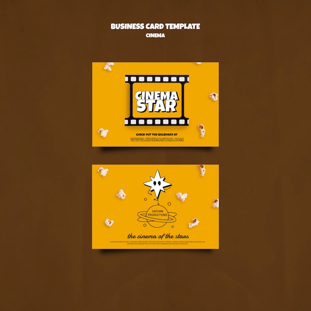 Plantilla inspirada en el cine de tarjeta de visita de diseño plano