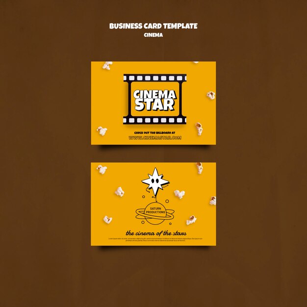 Plantilla inspirada en el cine de tarjeta de visita de diseño plano