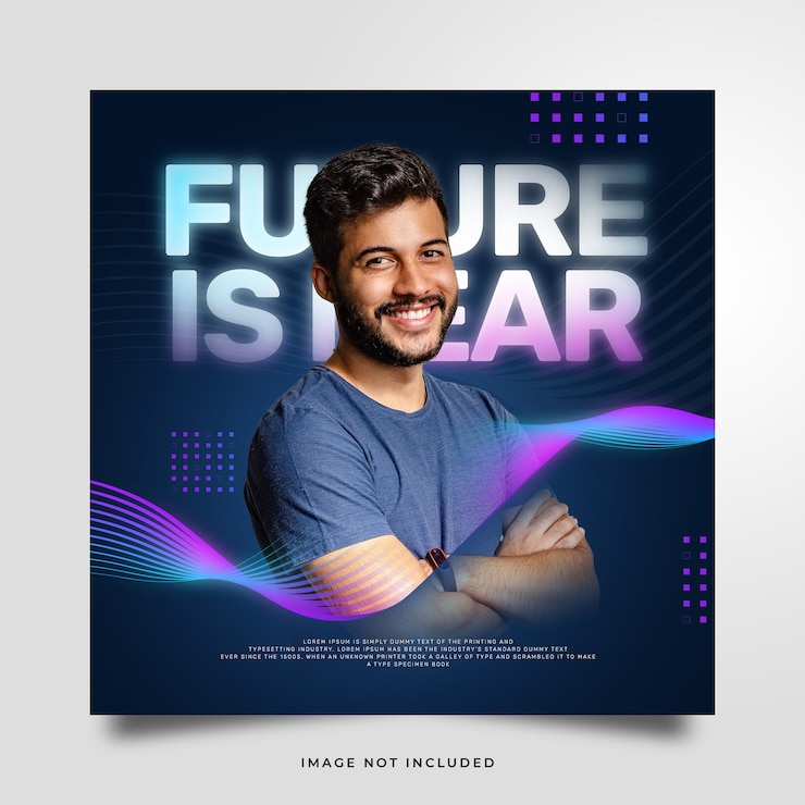 PSD gratuito plantilla de instagram de redes sociales de iluminación de resplandor futurista