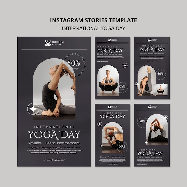 Plantilla de instagram de yoga degradado