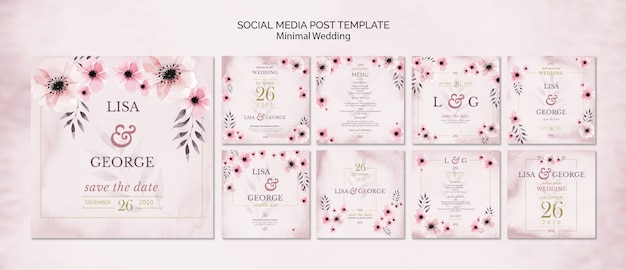 Plantilla de invitación de boda de redes sociales