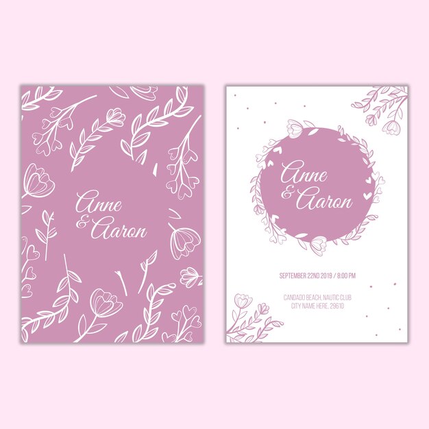 Plantilla de invitación de boda