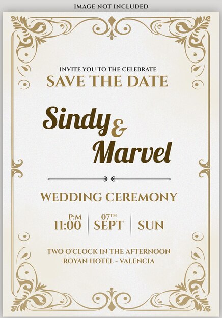 Plantilla de invitación de boda