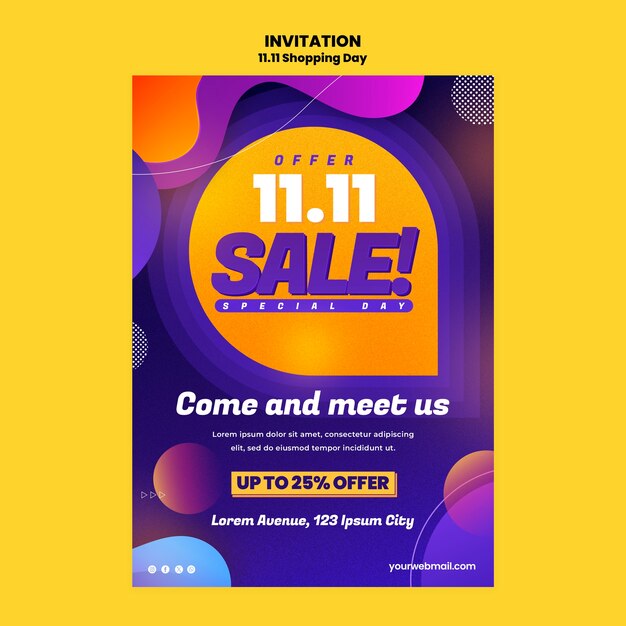 Plantilla de invitación de celebración del día de compras
