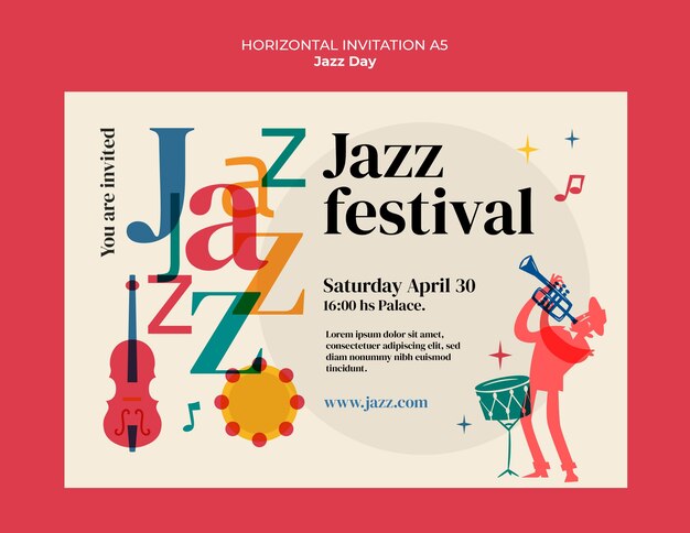 plantilla de invitación para la celebración del día del jazz