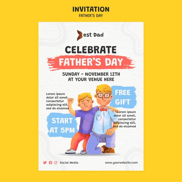 Plantilla de invitación de celebración del día del padre