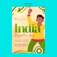 PSD gratuito plantilla de invitación de celebración del día de la república india