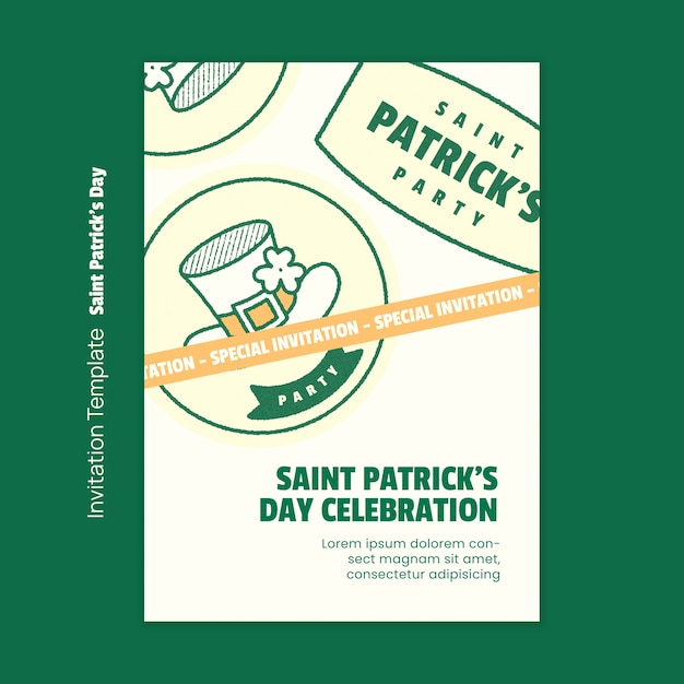 La plantilla de invitación para la celebración del día de san patricio.