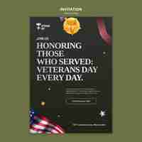 PSD gratuito plantilla de invitación para la celebración del día de los veteranos