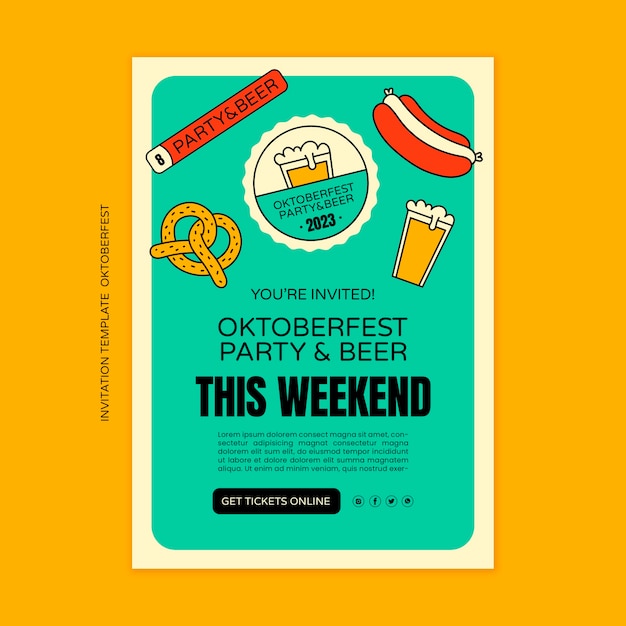 Plantilla de invitación para la celebración del festival de la cerveza oktoberfest