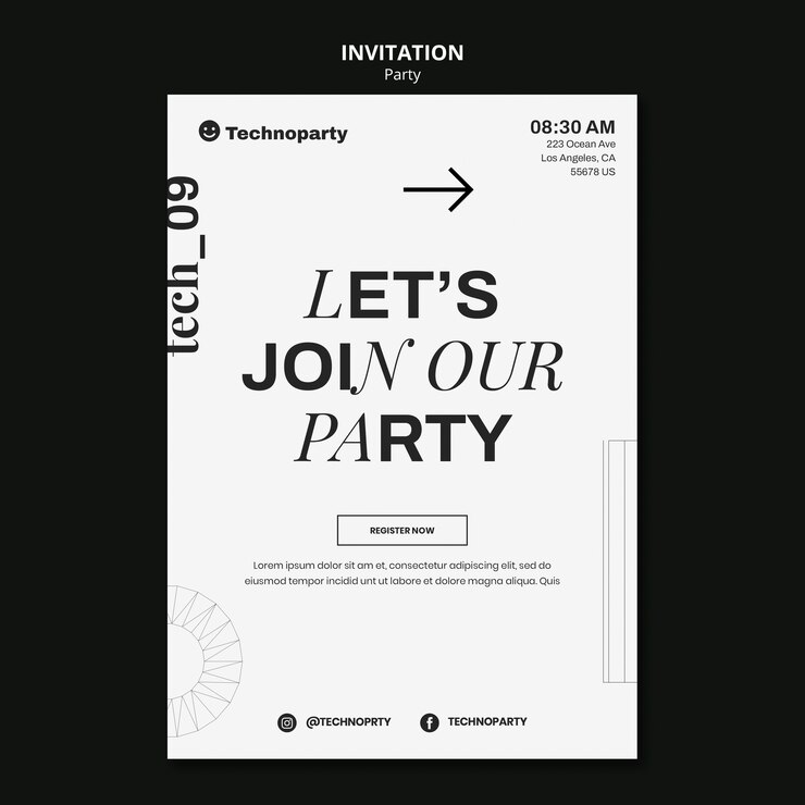 PSD gratuito plantilla de invitación de celebración de fiesta