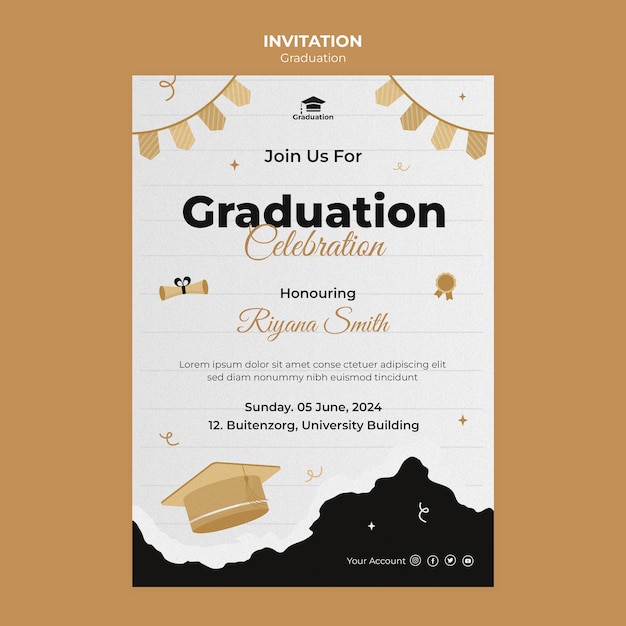 Plantilla de invitación de celebración de graduación