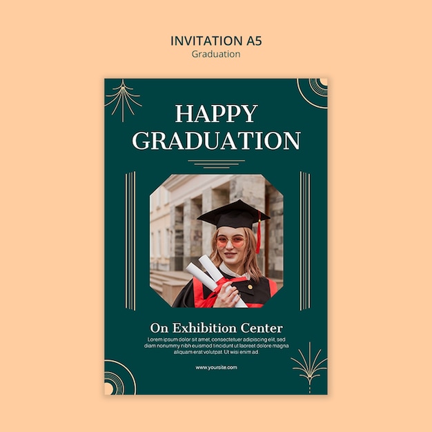 plantilla de invitación para la celebración de la graduación