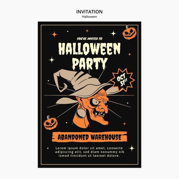 plantilla de invitación para la celebración de Halloween