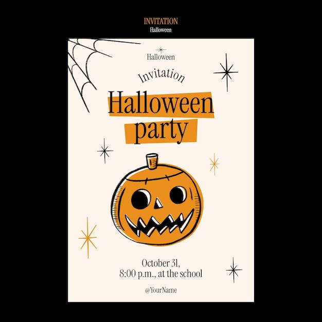 PSD gratuito plantilla de invitación para la celebración de halloween