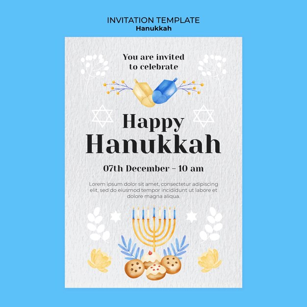 plantilla de invitación para la celebración de Hanukkah