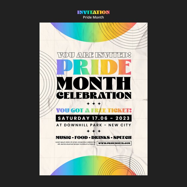 Plantilla de invitación de celebración del mes del orgullo