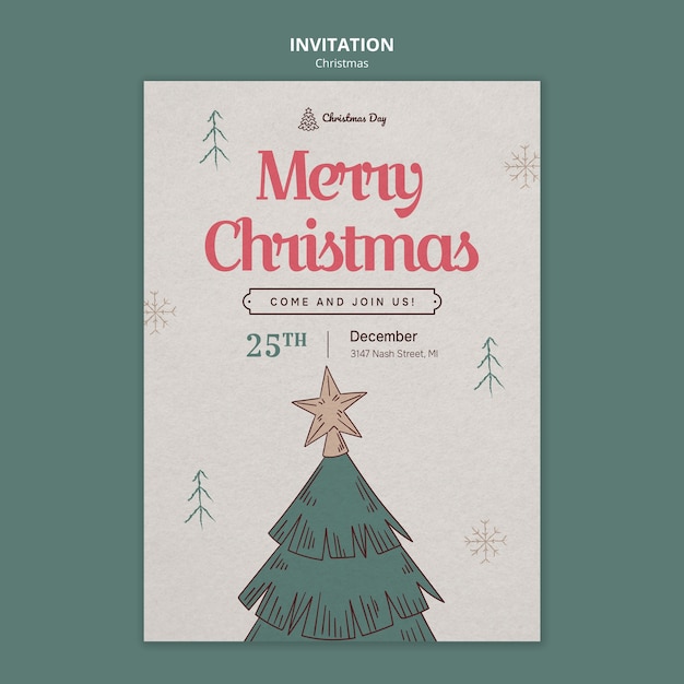 Plantilla de invitación a celebración navideña