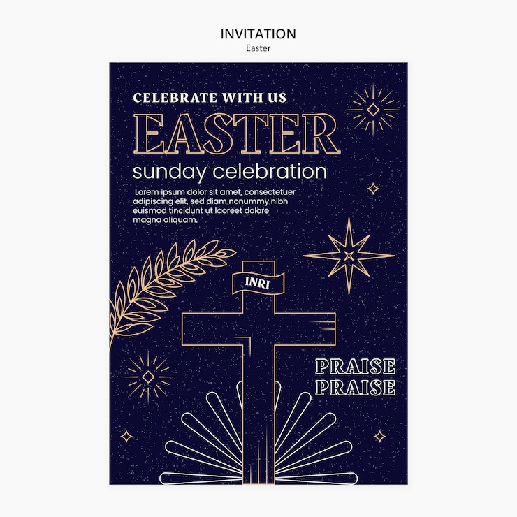 PSD gratuito plantilla de invitación de celebración de pascua