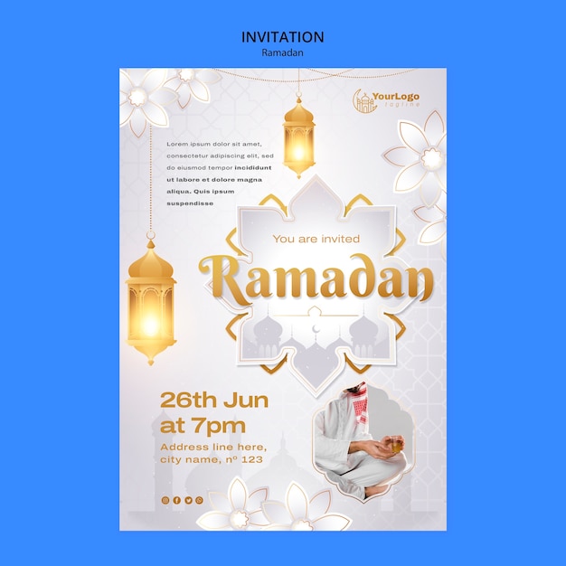 PSD gratuito plantilla de invitación de celebración de ramadán