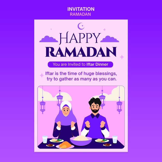 Plantilla de invitación de celebración de ramadán