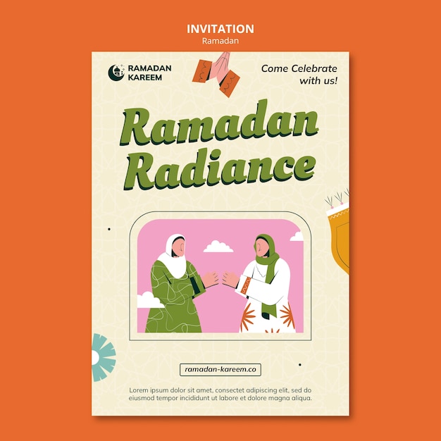 PSD gratuito plantilla de invitación a la celebración del ramadán