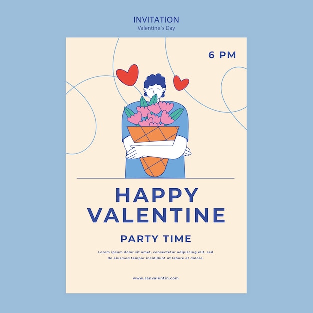 PSD gratuito plantilla de invitación de celebración de san valentín