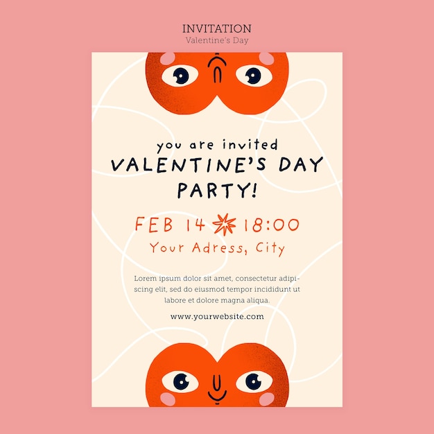 PSD gratuito plantilla de invitación de celebración de san valentín