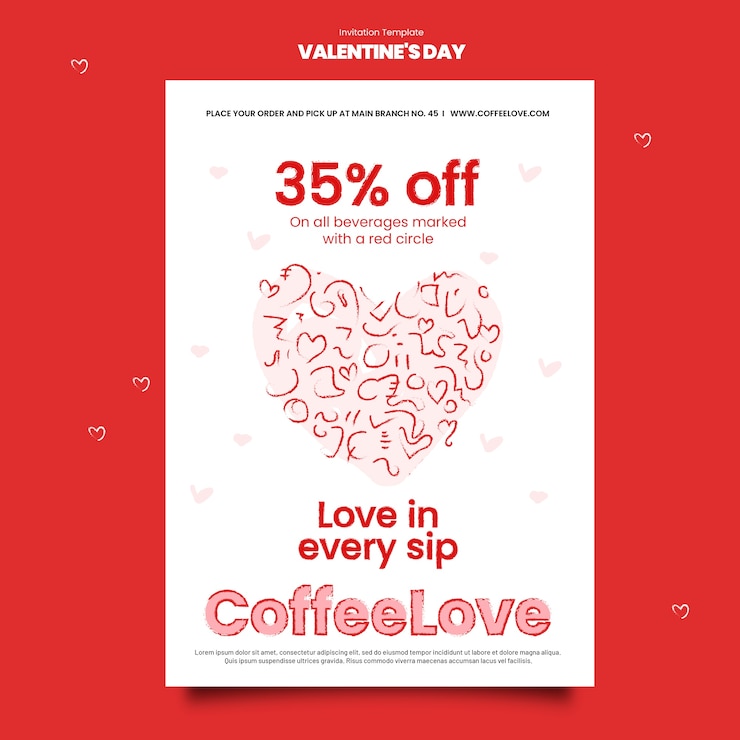 PSD gratuito plantilla de invitación de celebración de san valentín