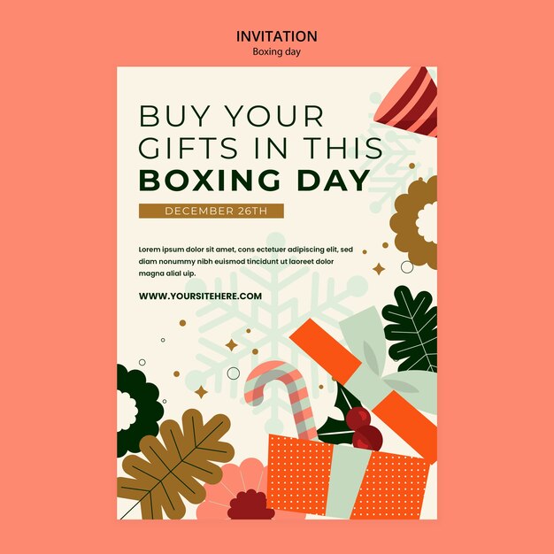 Plantilla de invitación del día del boxeo