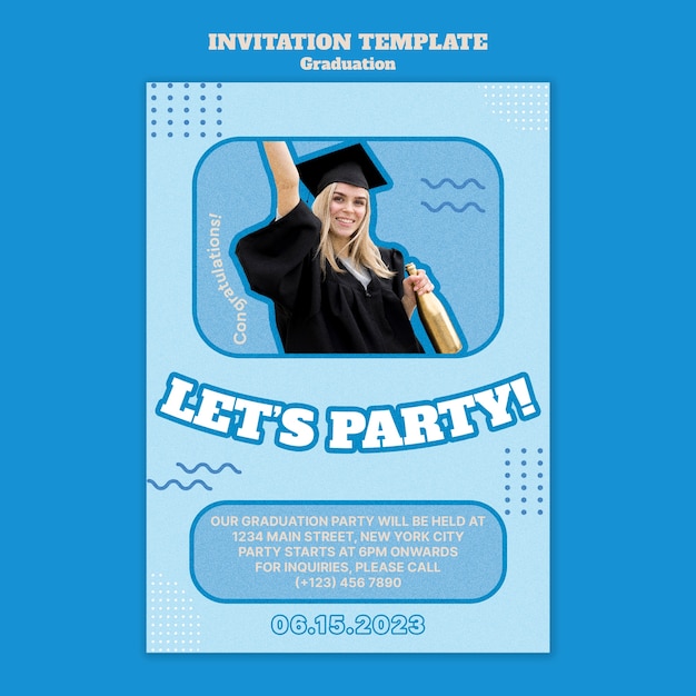 Plantilla de invitación del día de graduación