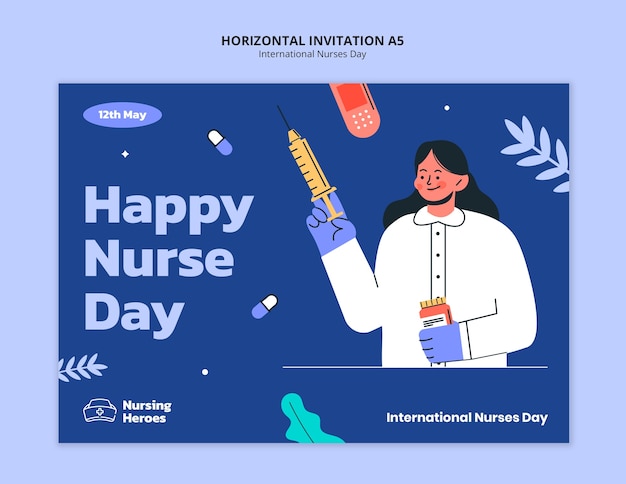 Plantilla de invitación del día internacional de la enfermera