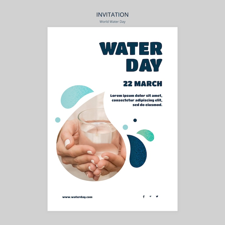 PSD gratuito plantilla de invitación del día mundial del agua