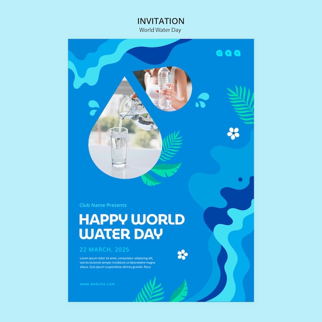 PSD gratuito plantilla de invitación del día mundial del agua