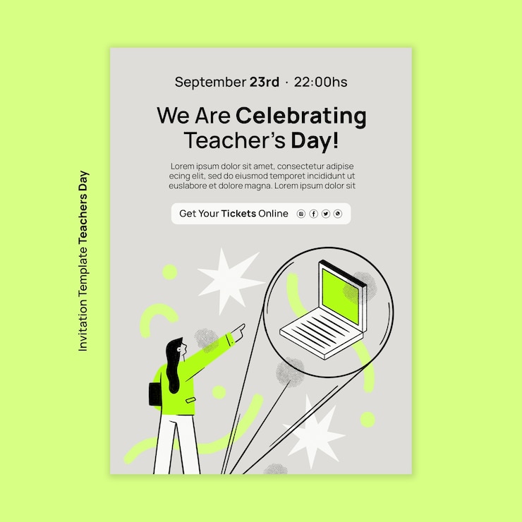 PSD gratuito plantilla de invitación para el día mundial de los maestros