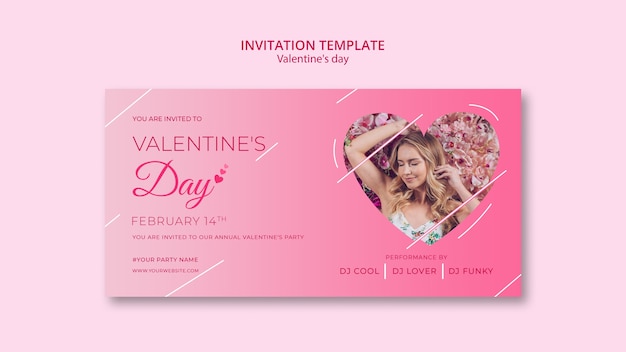 PSD gratuito plantilla de invitación para el día de san valentín