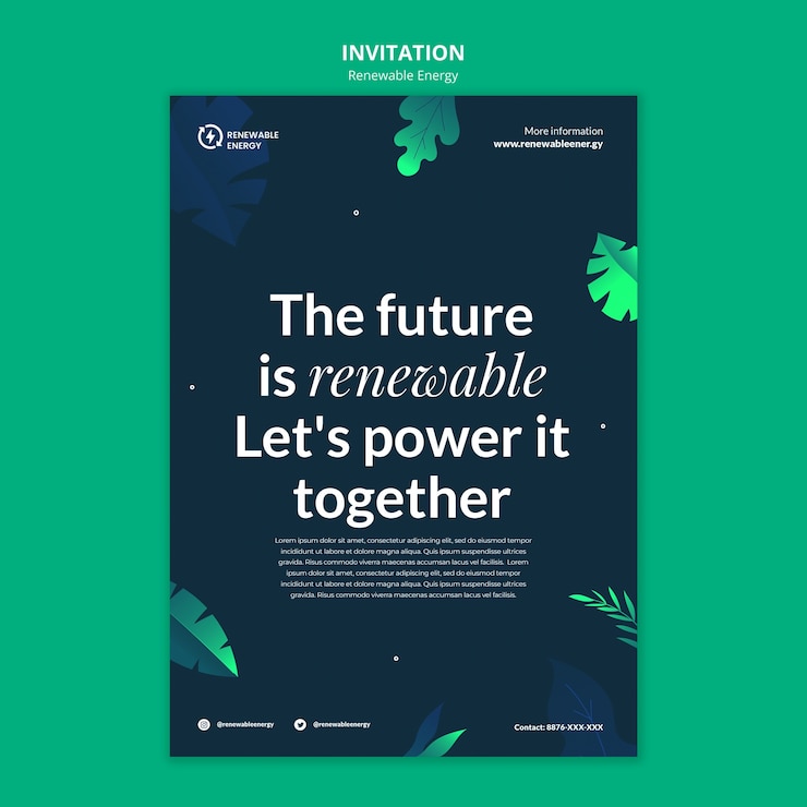 PSD gratuito plantilla de invitación de energía renovable